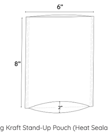 250g Kraft Stand-Up Pouch(Heat Sealable)