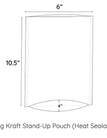 500g Kraft Stand-Up Pouch(Heat Sealable)